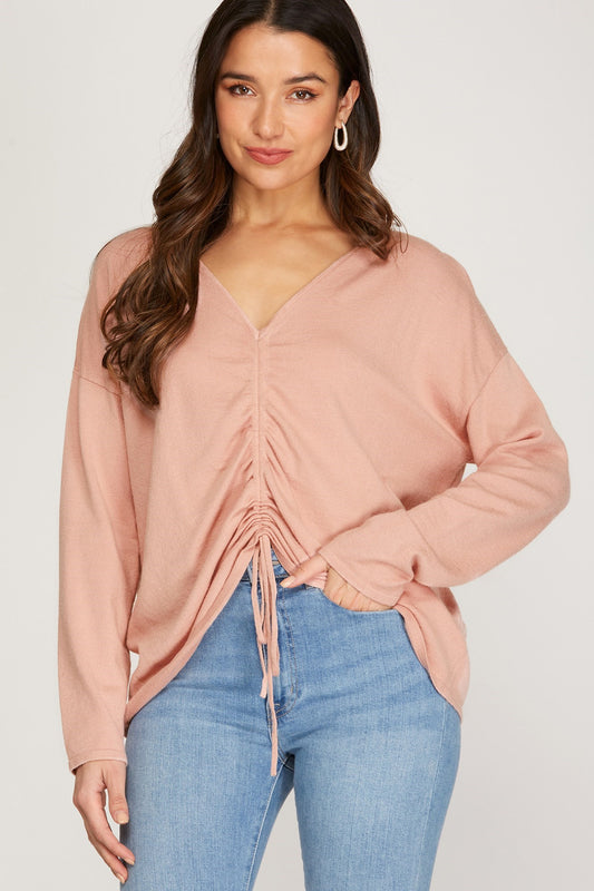 Ruched Front Sweater