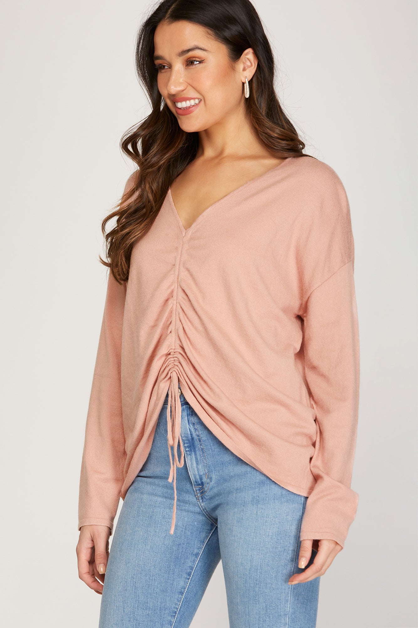 Ruched Front Sweater