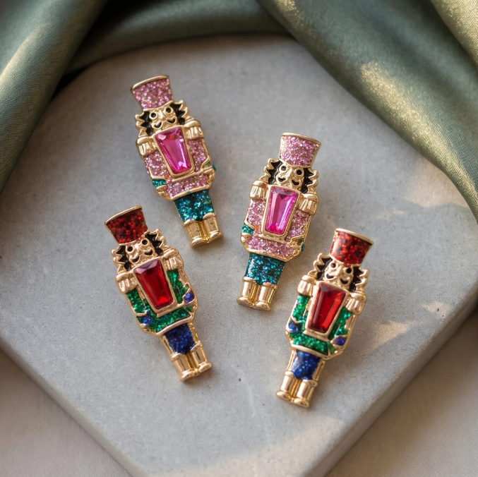 Christmas Crystal Nutcracker Earrings