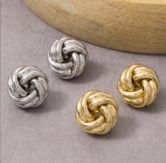 Gold Dipped Twisted Knot Studs