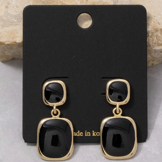 Double Cushion Colored Stone Earring