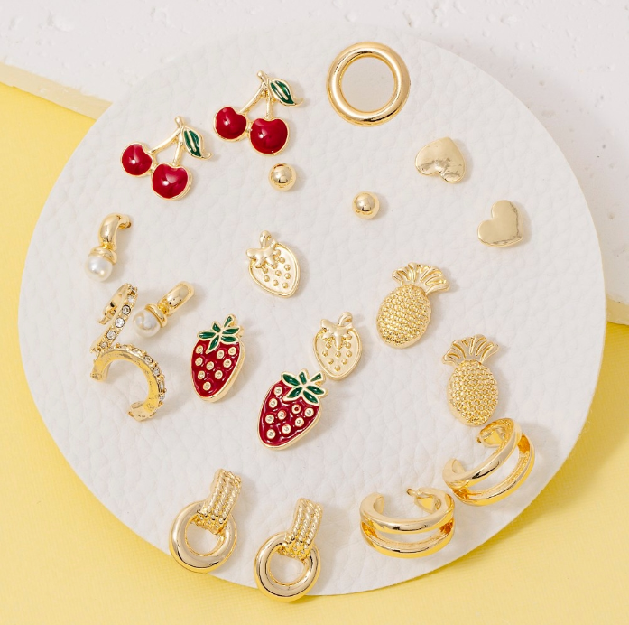 10 Piece Fruit Earring Set