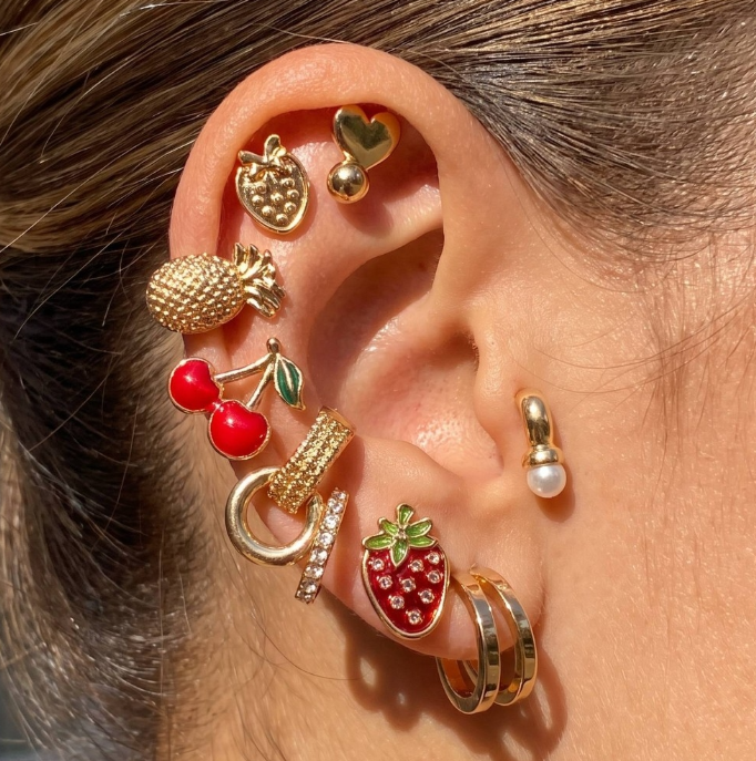 10 Piece Fruit Earring Set