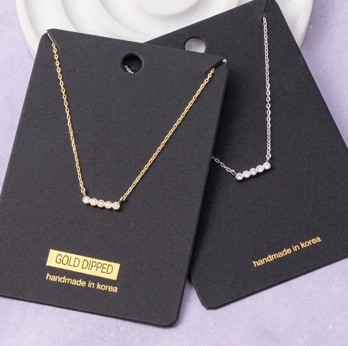 CZ Stone Bar Dainty Necklace