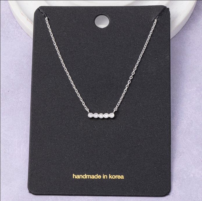 CZ Stone Bar Dainty Necklace