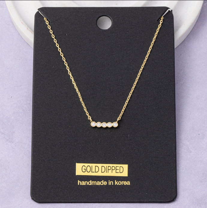CZ Stone Bar Dainty Necklace