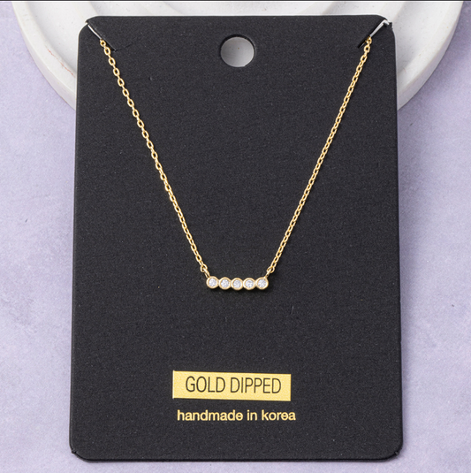 CZ Stone Bar Dainty Necklace