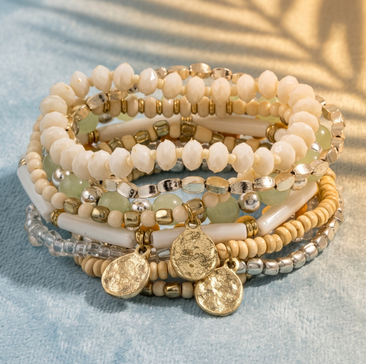 Boho Coin and Charm Bracelet Set