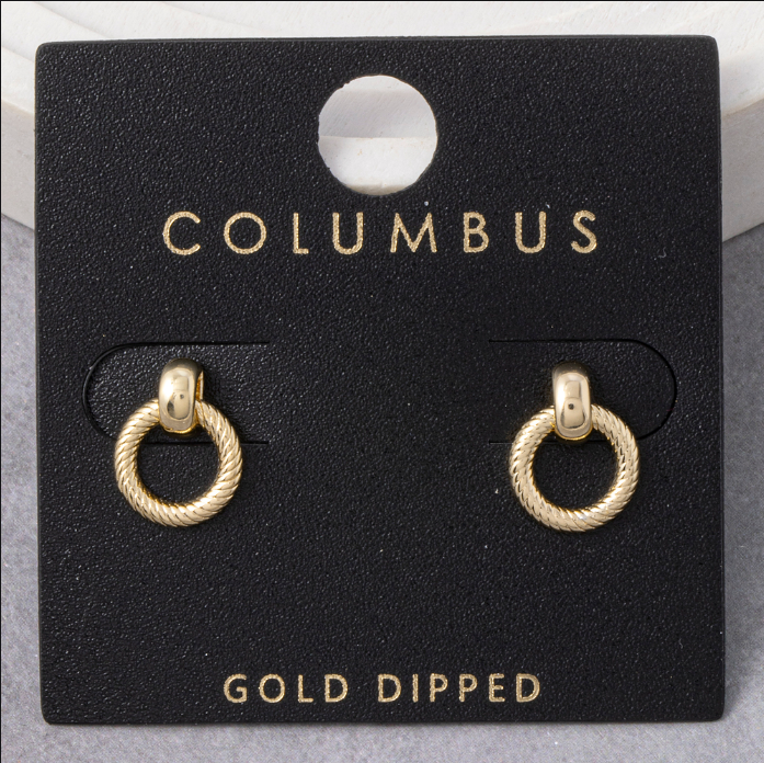 Gold Dipped Mini Door Knocker Earring