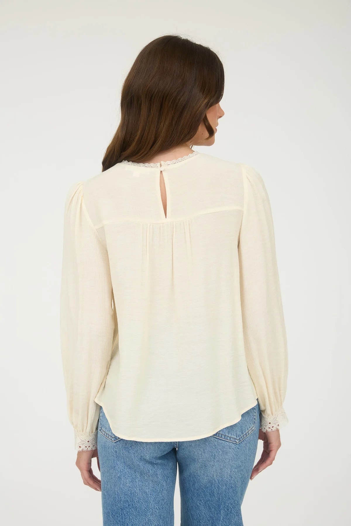 Lace Detail Long Sleeve Blouse