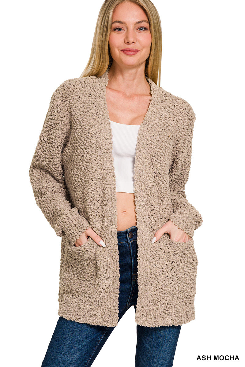 Plush Popcorn Cardigan Sweater