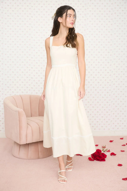 Lace Trim Cami Midi Dress