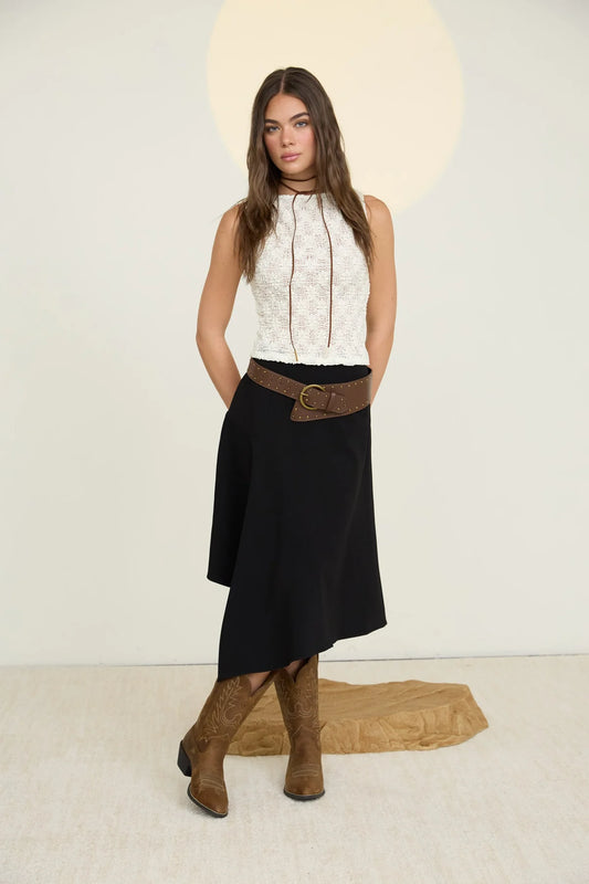 Sheer Floral Crochet Sleeveless Top