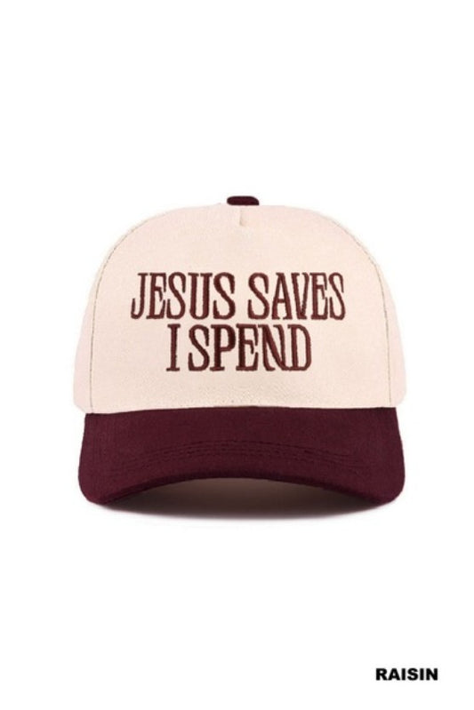 Jesus Saves- I Spend Two Toned Hat