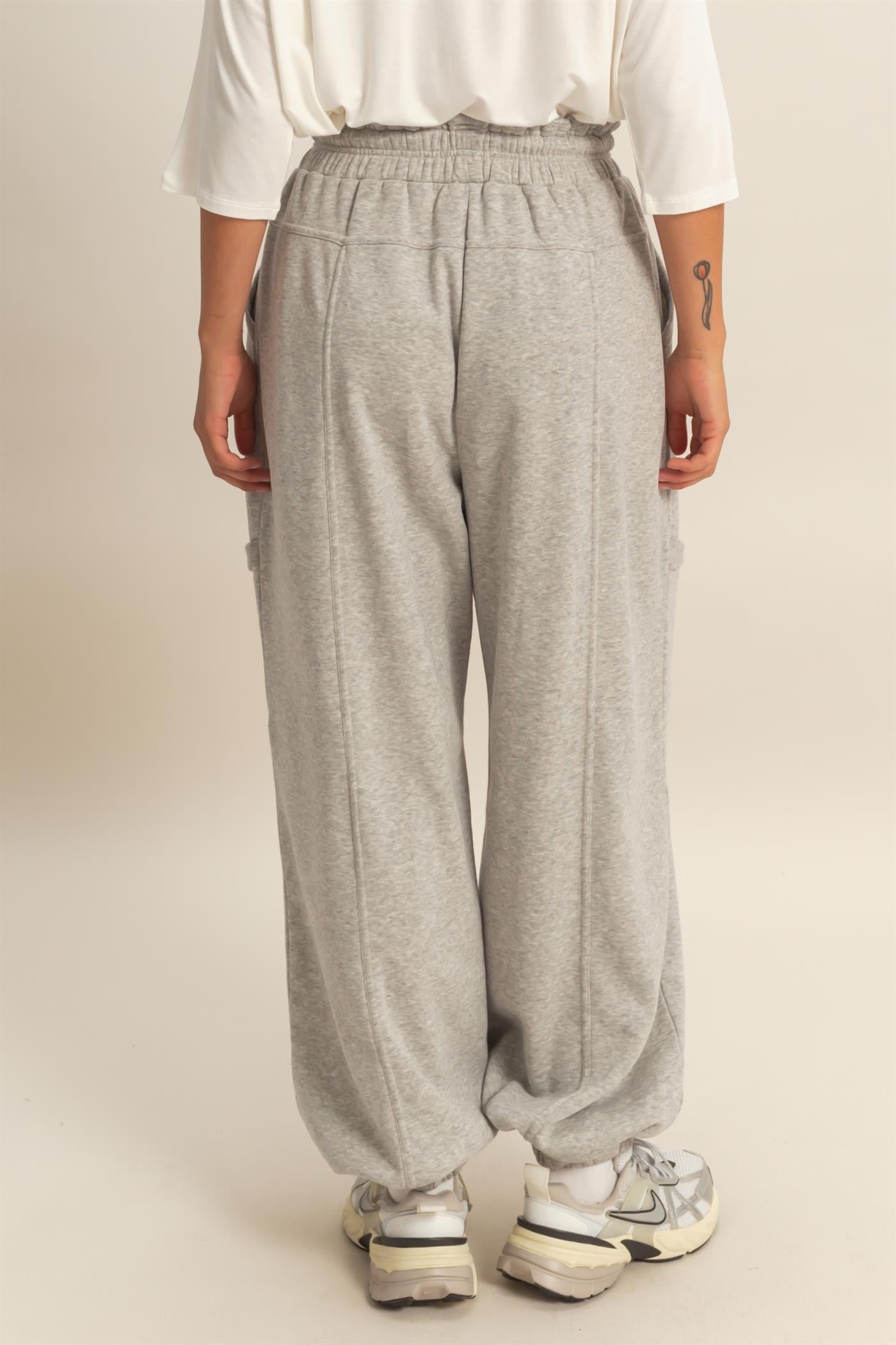 Ruffle Waist Jogger Sweatpants