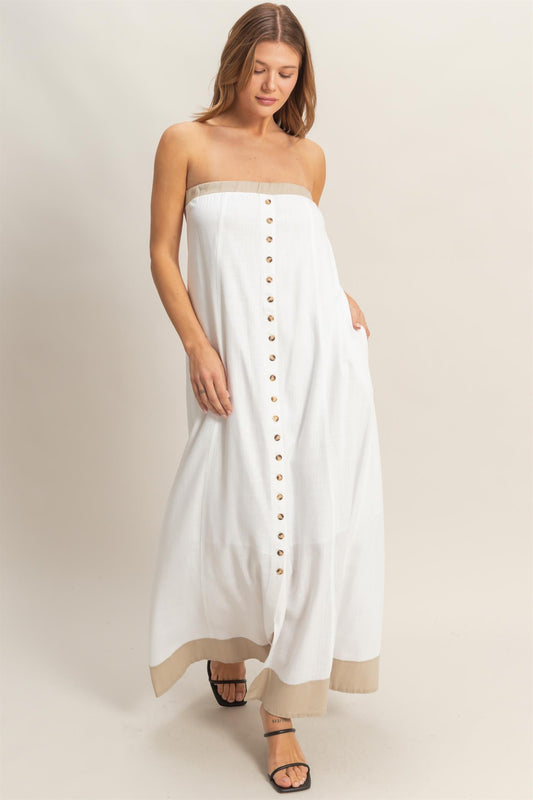 Button Front Maxi Dress