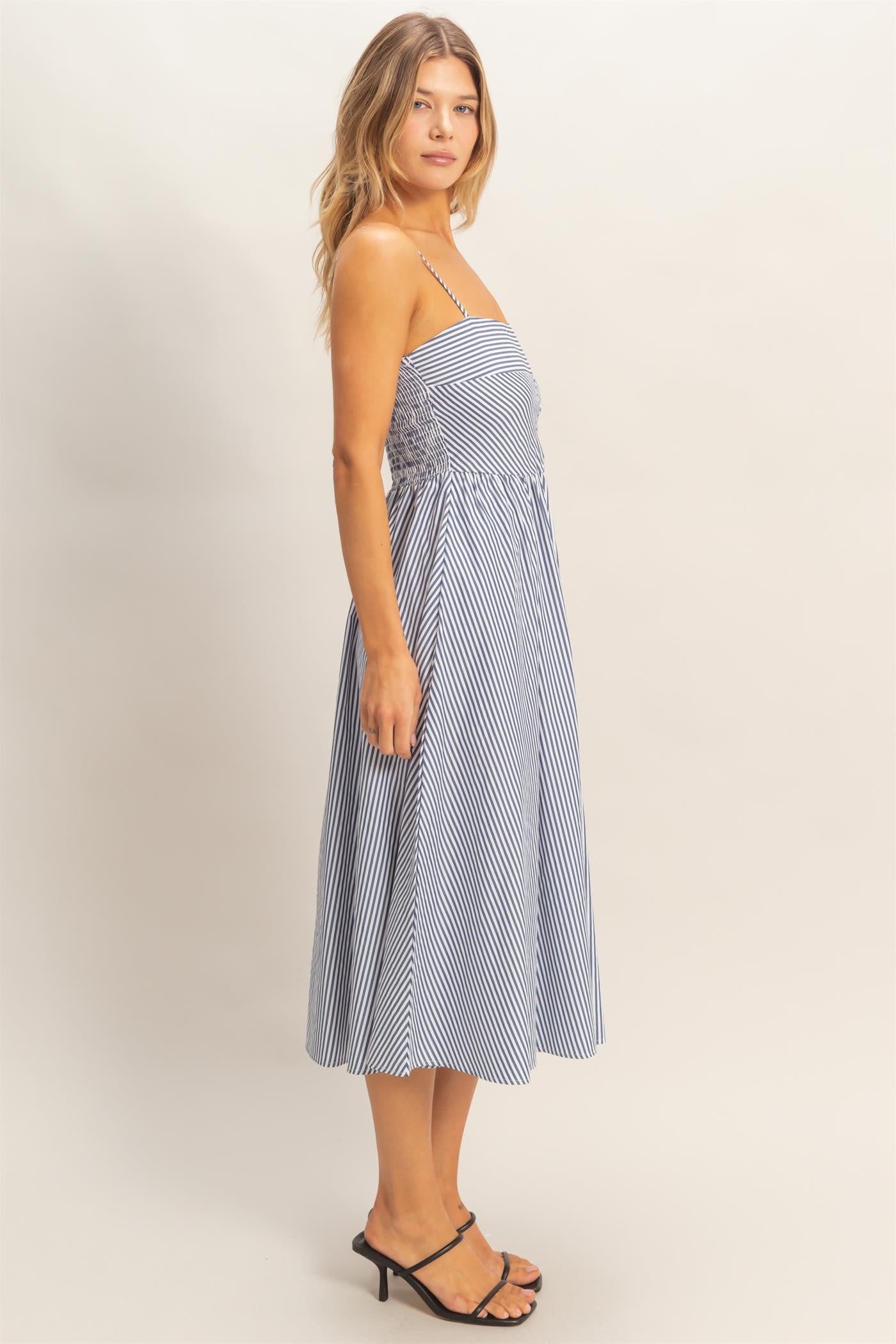 Striped Spaghetti Strap Dress