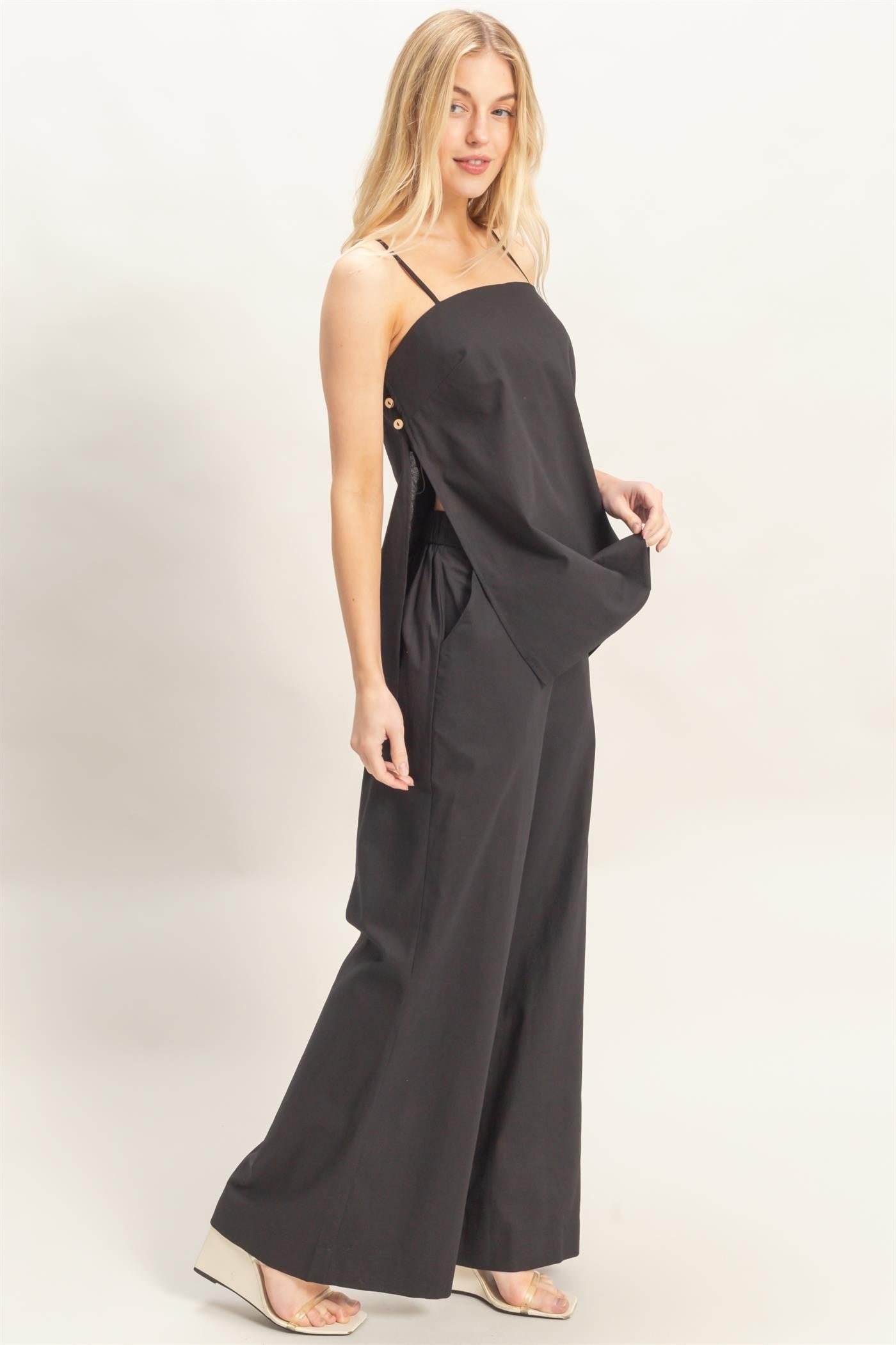 Spaghetti Top and Wide Leg Pant Set
