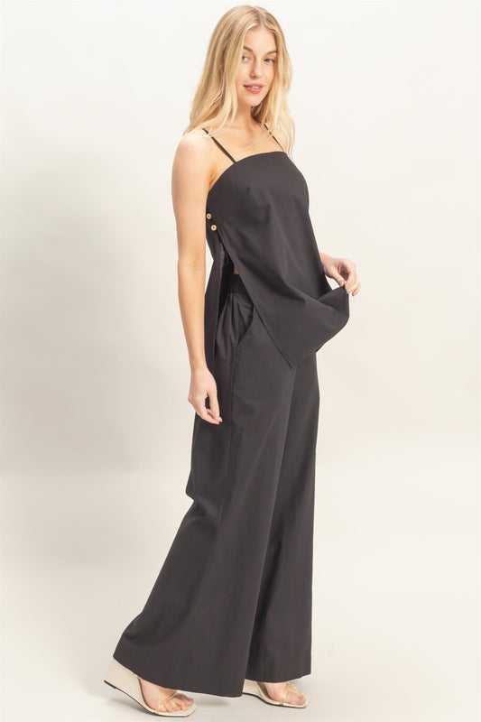 Spaghetti Top and Wide Leg Pant Set