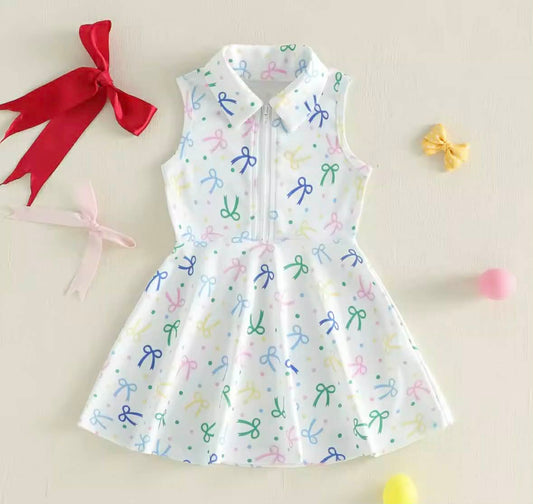 Kids Sleeveless Collared Tennis Dress