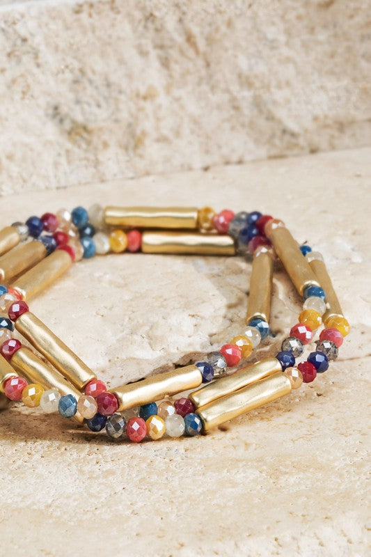 Multi Color Beaded Bracelet Set