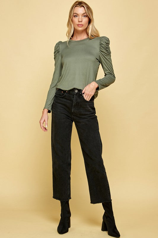 Ruched Shoulder Tee