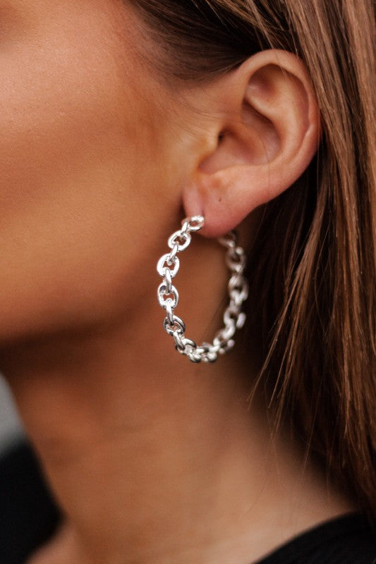 Chain Link Hoop Earrings