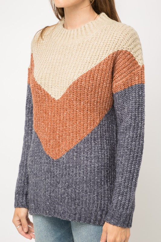 Colorblock Pullover Sweater