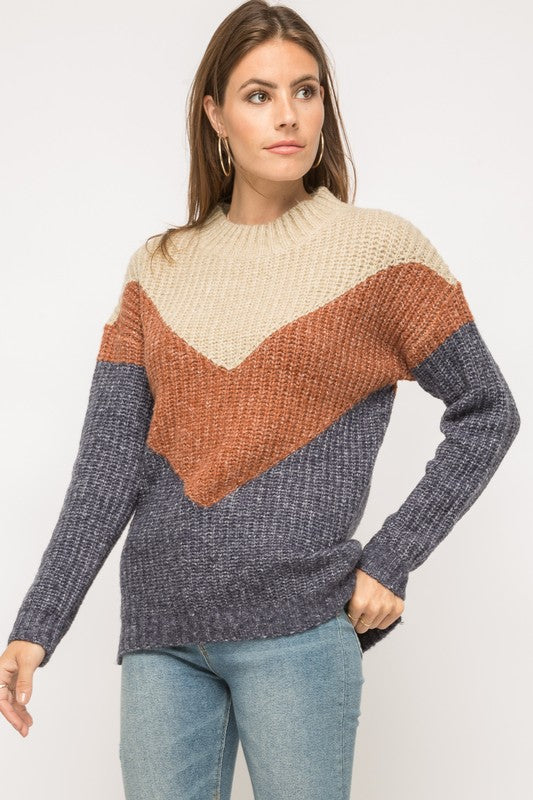 Colorblock Pullover Sweater