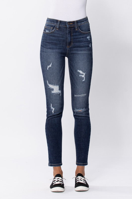 Tova High Rise Skinny Jean with Front Distressing