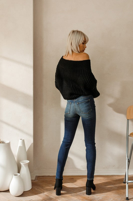 Tova High Rise Skinny Jean with Front Distressing