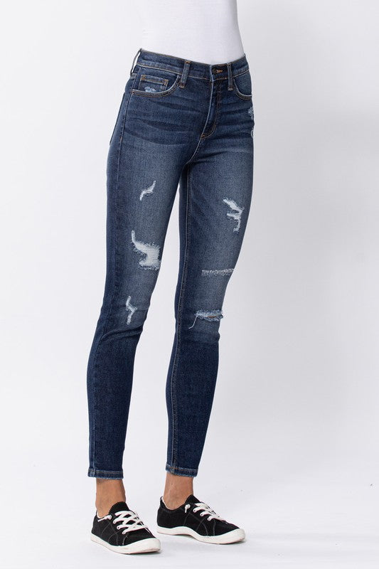 Tova High Rise Skinny Jean with Front Distressing