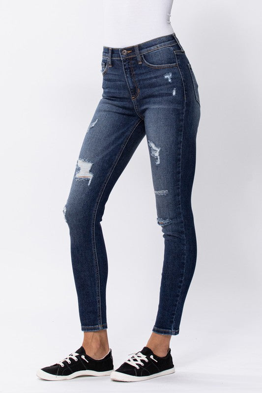 Tova High Rise Skinny Jean with Front Distressing