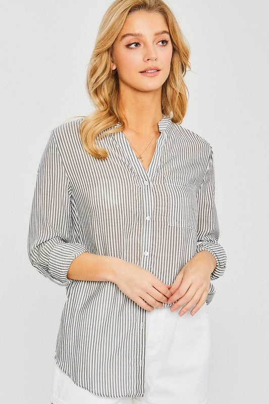 Stripe Button Up Shirt