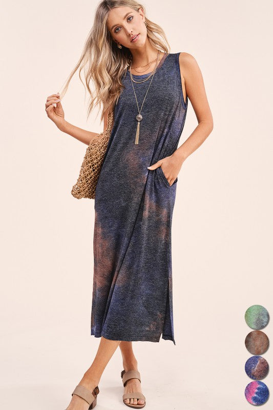 Midi Tie Dye Tank Dress