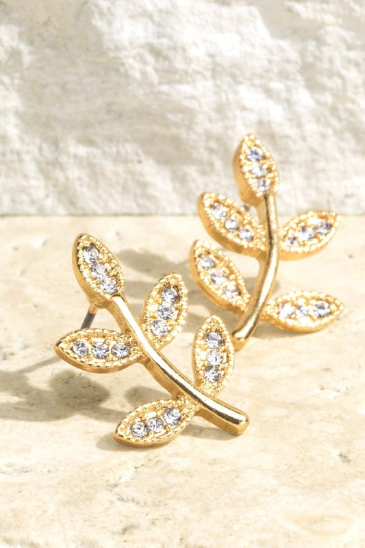 Set of Pave Flower Earrings