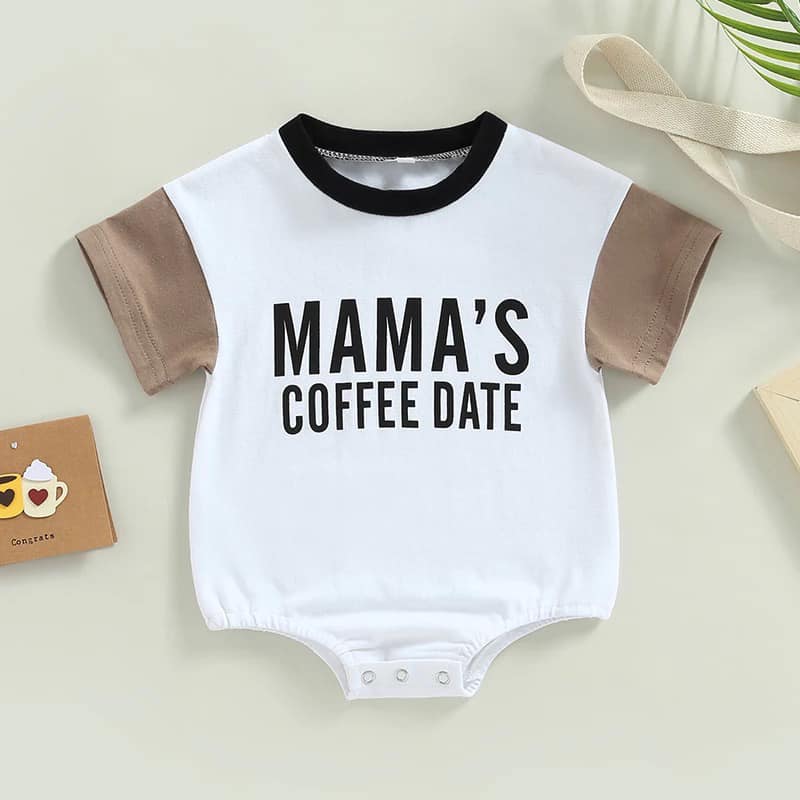 Mama's Coffee Date Bubble Romper