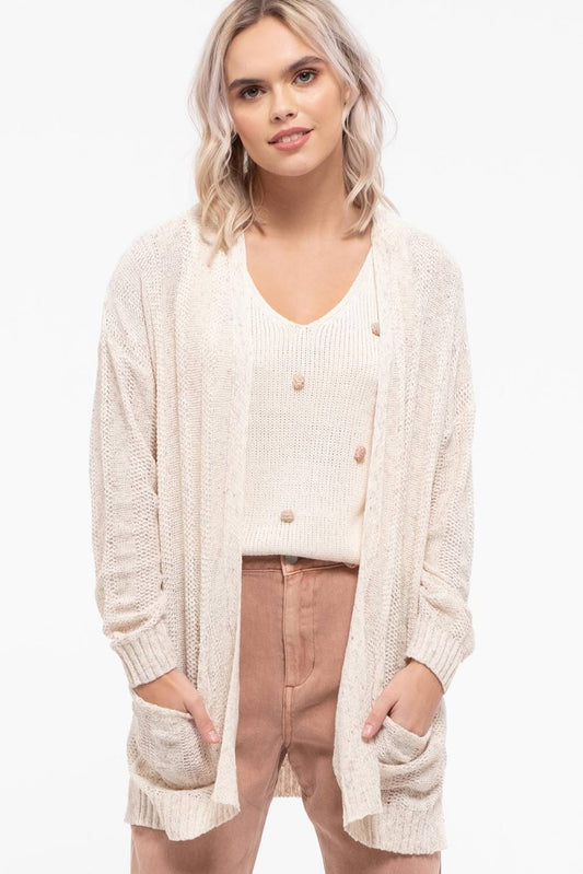Lightweight Knit Open Front Cardigan