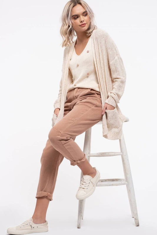 Lightweight Knit Open Front Cardigan
