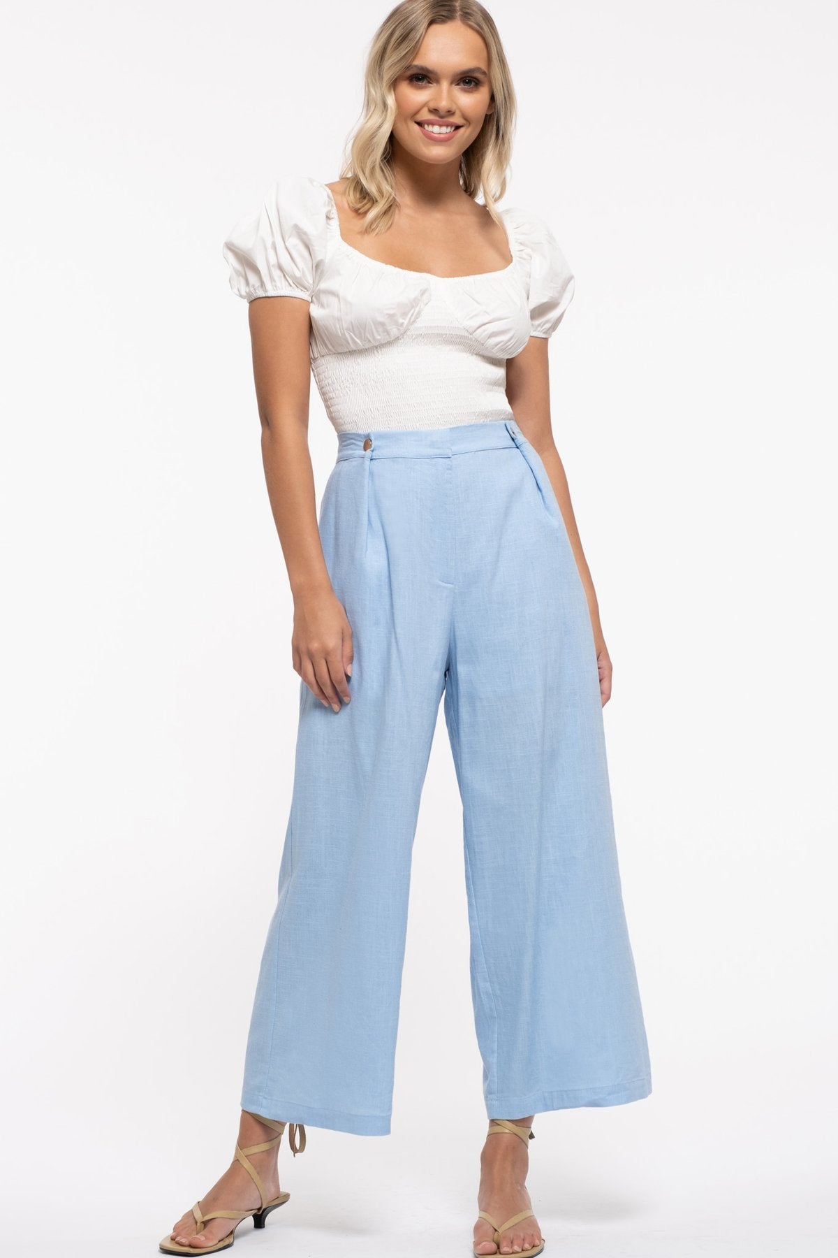 Pleated Wide Leg Pant