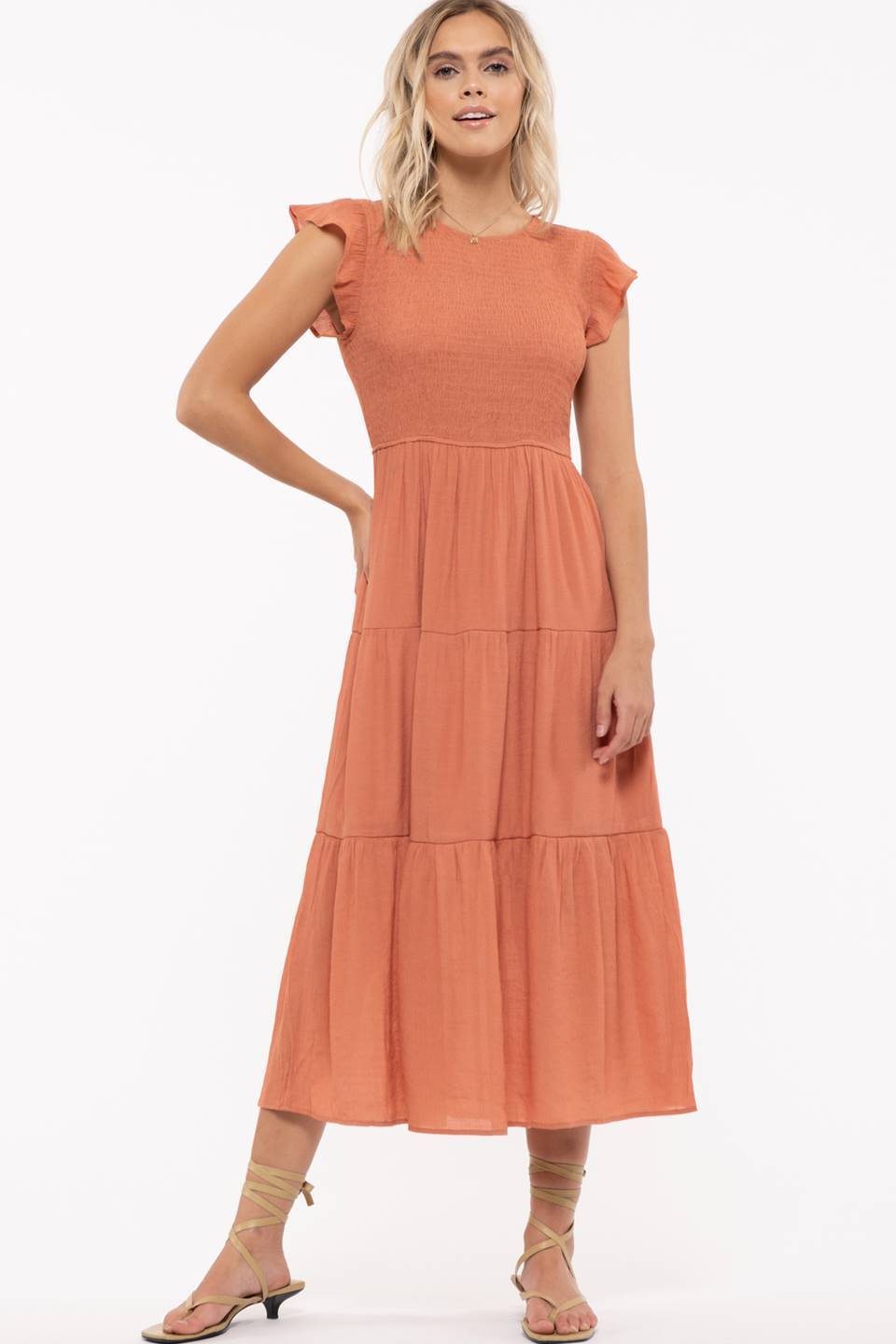Smocked Midi Dress