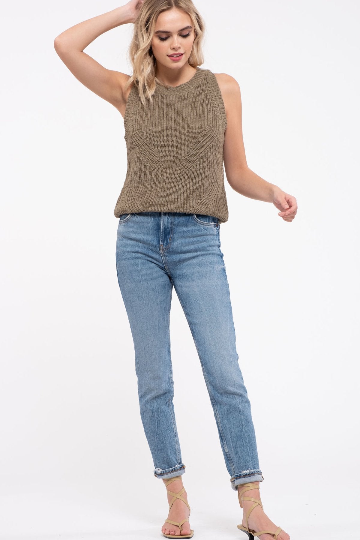 Knit Sleeveless Sweater Top