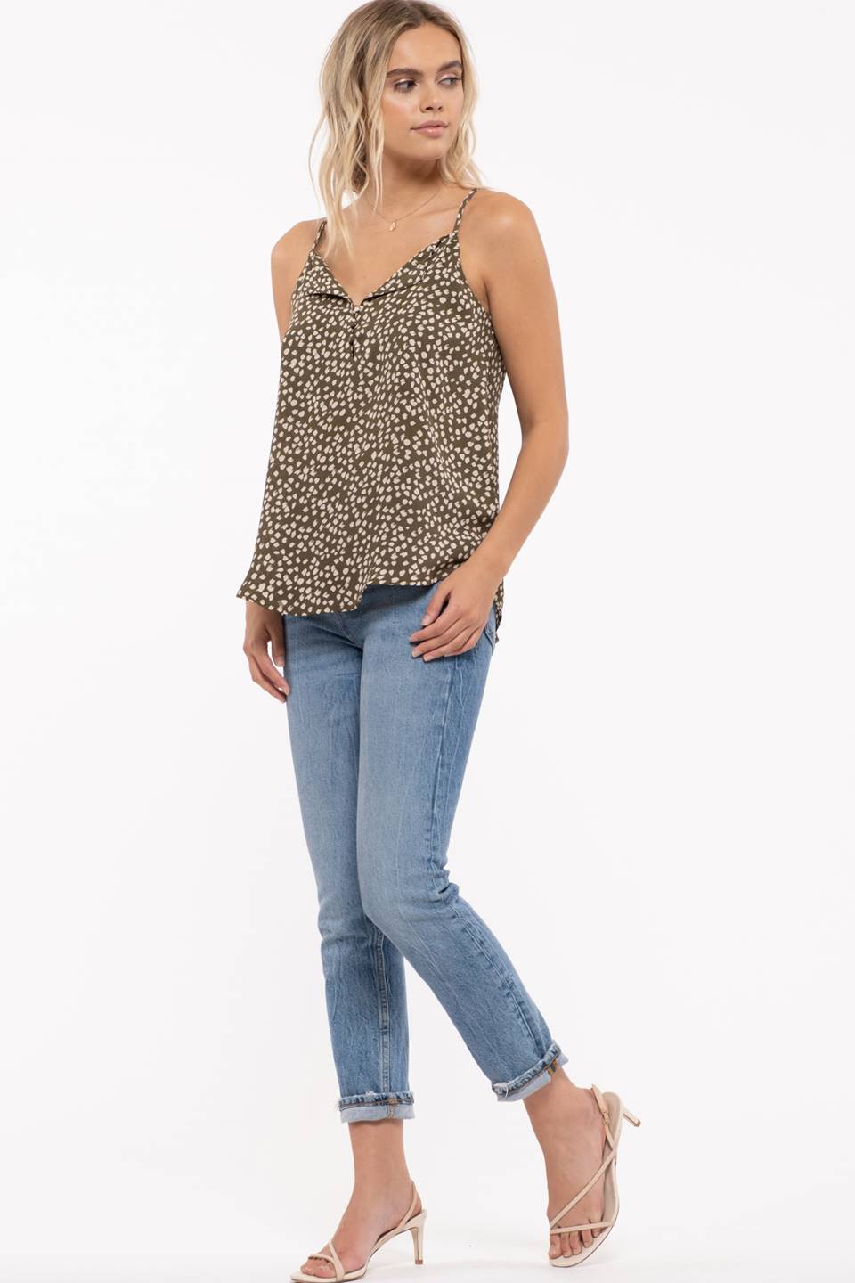 Speckled Button Front Cami