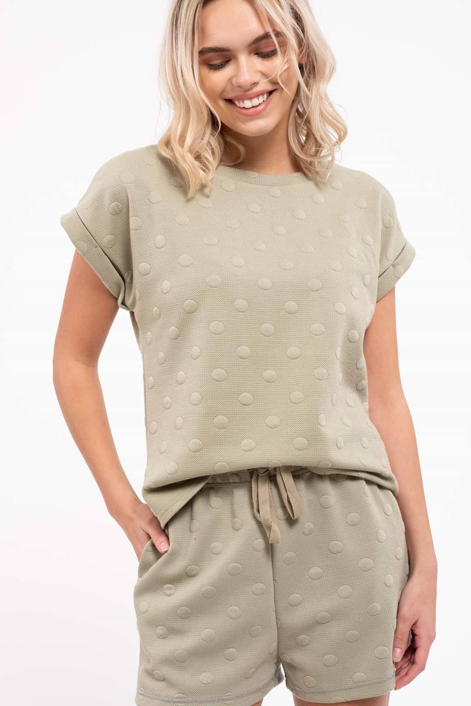 Swiss Dot Button Back Top