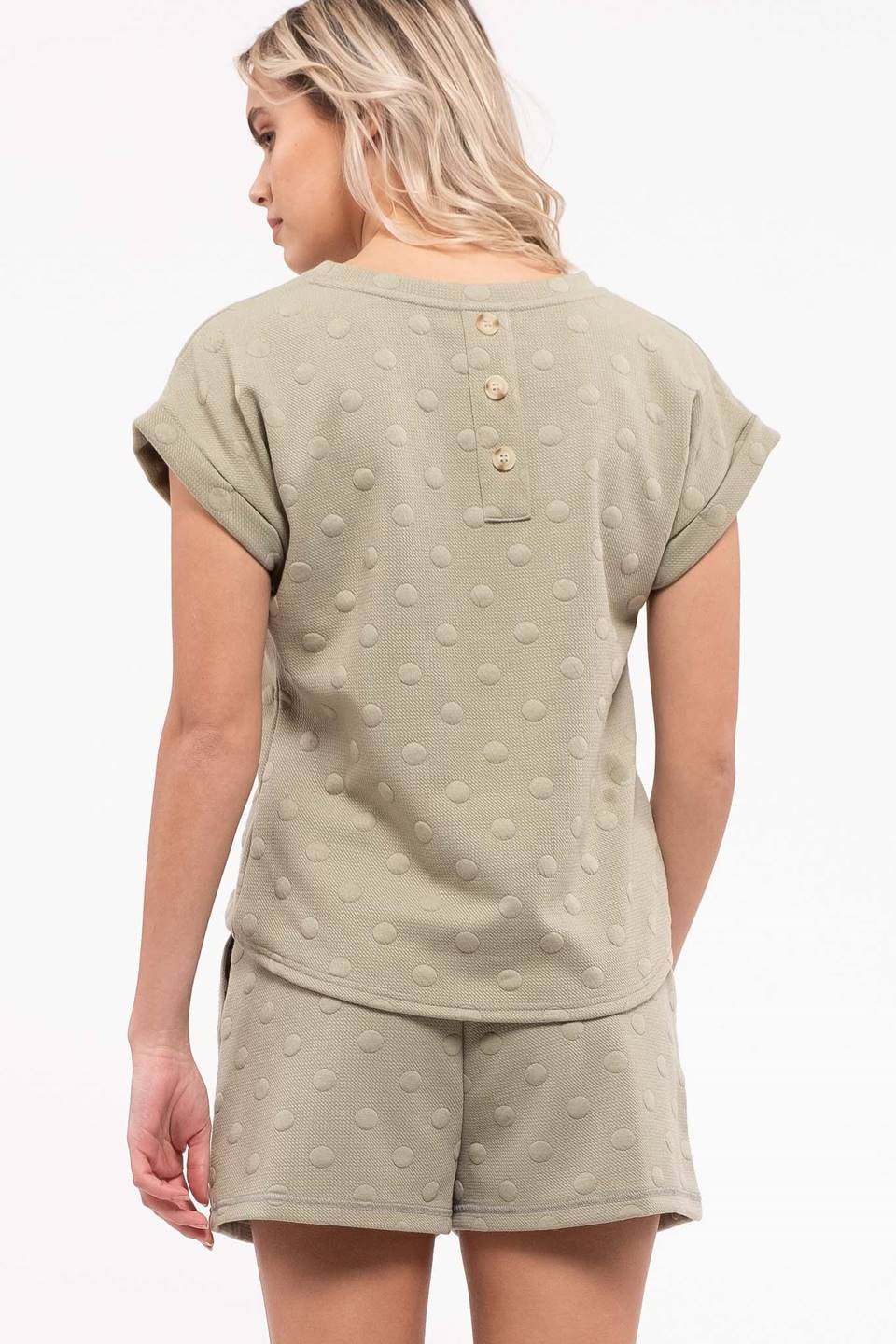 Textured Swiss Dot Cozy Shorts