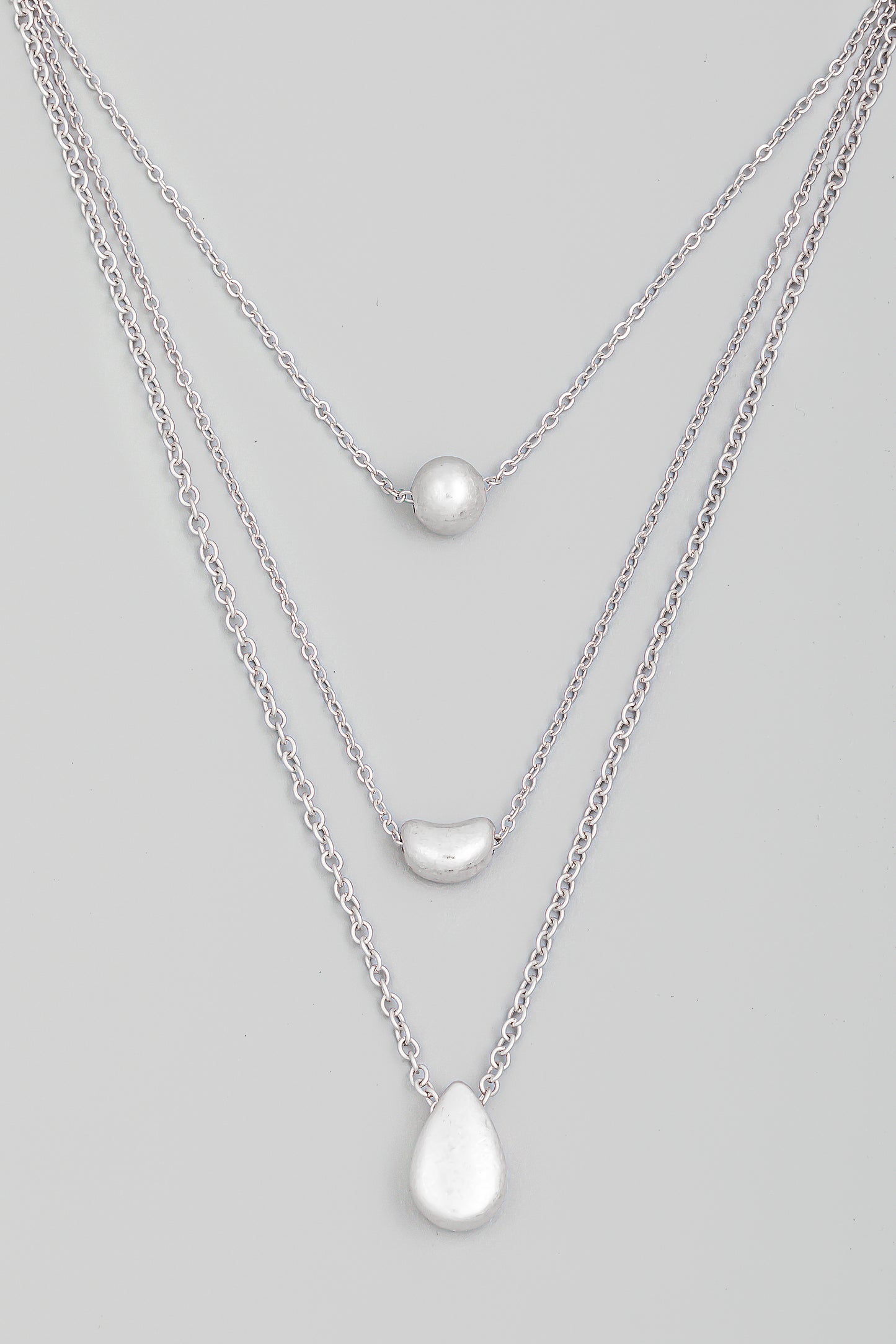 Layered Chain Teardrop Necklace
