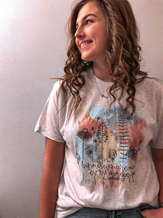 His Mercies Watercolor Graphic Tee