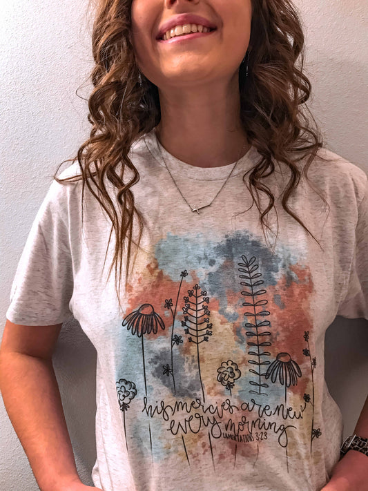 His Mercies Watercolor Graphic Tee