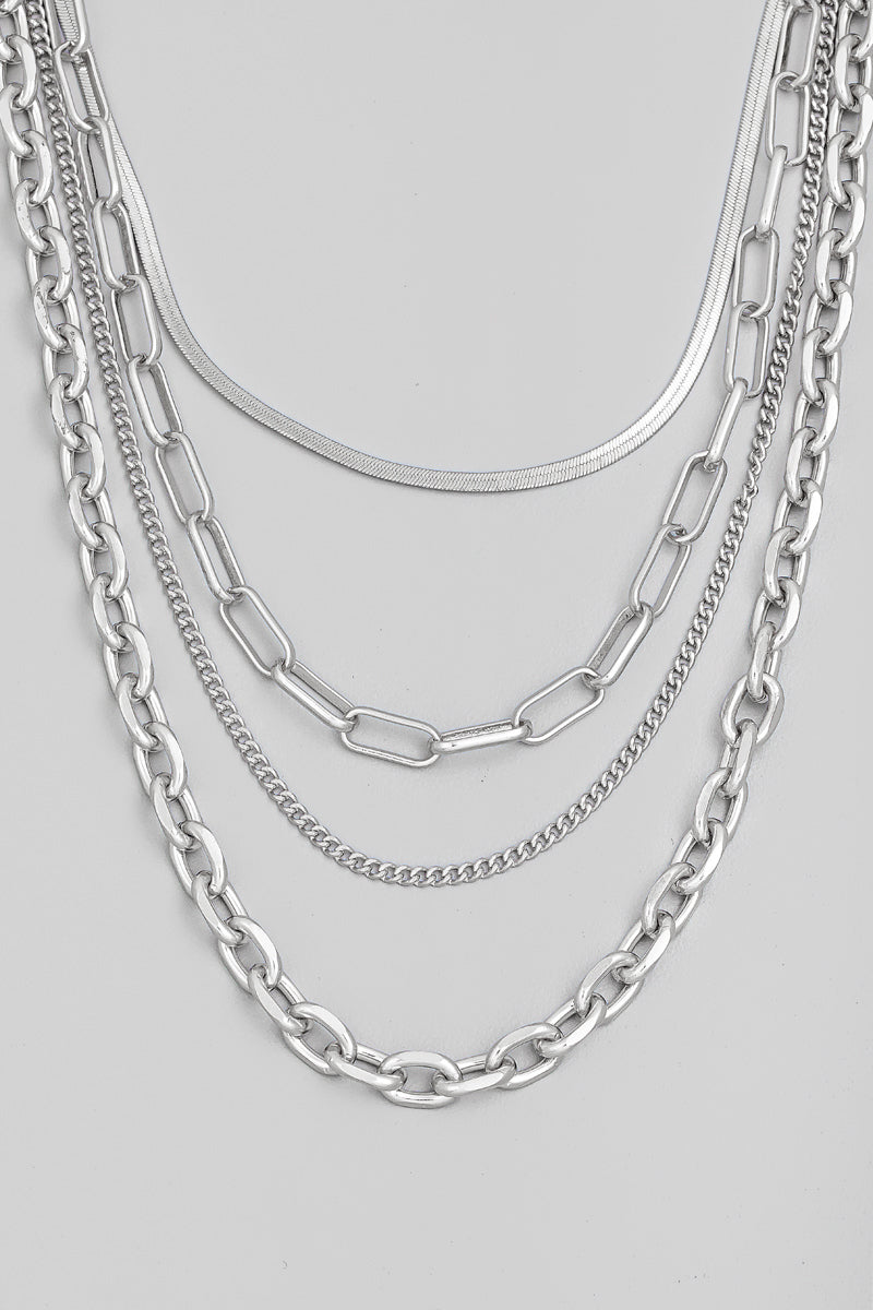 Four Layered Chain Link Necklace