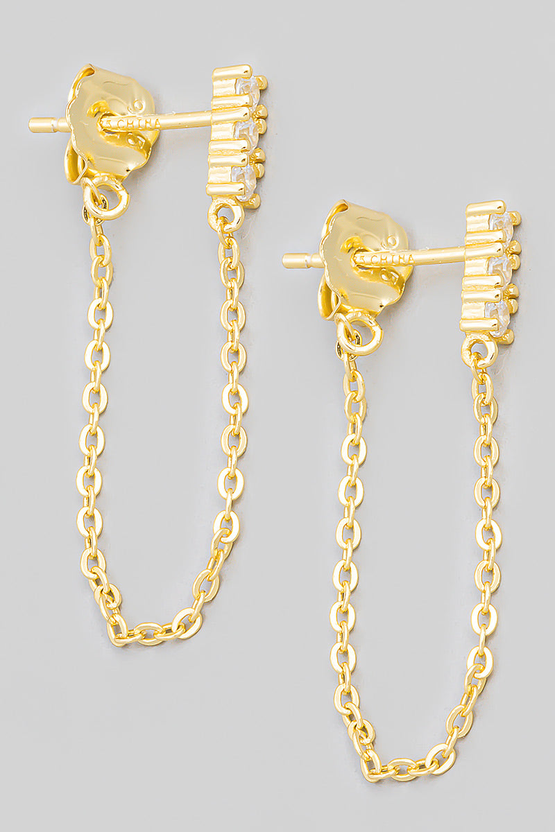 Mini Studded Chain Earrings